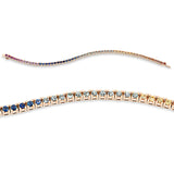 Armband 18 kt RG, 56 Saphire 4,42 ct multicolor