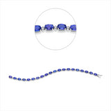Armband 14 kt WG, 20 Brill. 0,81 ct, TW-si, 20 Tansanit 13,01 ct blau