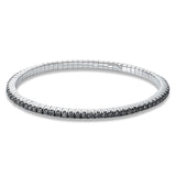 Armband 18 kt WG, Flex-Band, variabel, rhodinier, 81 Brill. 2,09 ct, schwarz