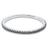 Armband 18 kt WG, Flex-Band, variabel, rhodinier, 60 Brill. 4,71 ct, schwarz