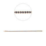 Armband 18 kt RG, 68 Brill. 2,96 ct, schwarz