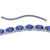 Armband 14 kt WG, 38 Brill. 1,32 ct, TW-si, 19 Tansanit 14,86 ct blau