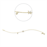 Armband 18 kt GG, 4 Nav. 0,17 ct, TW-vsi, 1 Brill. 0,06 ct, TW-si