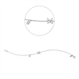 Armband 18 kt WG, 4 Nav. 0,17 ct, TW-vsi, 1 Brill. 0,06 ct, TW-si