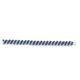Armband 18 kt WG, 66 Brill. 3,33 ct, TW-vsi/si, 66 Saphire 20,35 ct blau