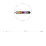 Armband 18 kt WG, mit ZÖ 15 cm + 16,5 cm, 7 Saphire 0,43 ct multicolor