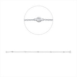 Armband 18 kt WG, 5 Brill. 0,10 ct, W-si