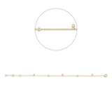 Armband 18 kt GG, mit ZÖ 15,2 cm + 16,5 cm, 5 Brill. 0,10 ct, W-si