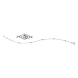 Armband 18 kt WG, mit ZÖ 16 cm + 17 cm, 5 Brill. 0,08 ct, TW-si
