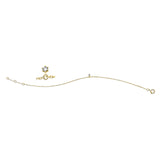 Fußkette 18 kt GG, mit ZÖ 16 cm + 17 cm, 1 Brill. 0,02 ct, TW-si