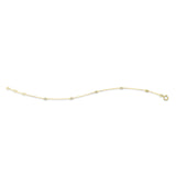 Fußkette 18 kt GG, mit ZÖ 40 cm + 42 cm, 5 Brill. 0,08 ct, TW-si