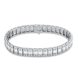 Armband 18 kt WG, 2 Brill. 0,04 ct, TW-si, 113 Bag. 5,58 ct, TW-si, 150 Brill. 4,93 ct, TW-si