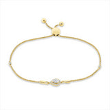 Armband 18 kt GG, Fassung rhodiniert, 1 Tropfen 0,18 ct, TW-si, 2 Brill. 0,04 ct, TW-si, 17 Brill. 0,07 ct, TW-si