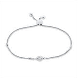 Armband 18 kt WG, 2 Brill. 0,04 ct, TW-si, 1 Tropfen 0,20 ct, TW-si, 17 Brill. 0,05 ct, TW-si
