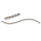 Armband 18 kt WG, gelb rhodiniert, 360 Brill. 1,41 ct, TW-si, 30 Cushion 6,65 ct, gelb