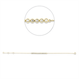Armband 18 kt GG, mit ZÖ 15,2 cm + 16,5 cm, 13 Brill. 0,15 ct, W-si