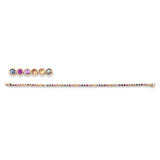 Armband 14 kt RG, 58 Saphire 2,52 ct multicolor