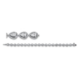 Armband 18 kt WG, 340 Brill. 1,52 ct, TW-si, 20 Tropfen 3,22 ct, TW-si