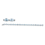 Armband 18 kt WG, 18 Brill. 0,44 ct, TW-si, 18 Topase 14,40 ct sky blue