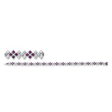 Armband 18 kt WG, 80 Brill. 2,04 ct, TW-si, 63 Rubine 1,77 ct rot