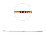Armband 18 kt RG, 20 Brill. 0,25 ct, TW-si, 69 Saphire 2,03 ct pink