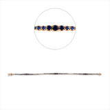 Armband 18 kt RG, 20 Brill. 0,26 ct, TW-si, 69 Saphire 1,71 ct blau