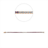 Armband 18 kt RG, 16 Brill. 0,88 ct, TW-si, 47 Saphire 3,12 ct pink