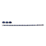 Armband 14 kt WG, 48 Brill. 0,37 ct, F-si, 24 Saphire 11,21 ct blau