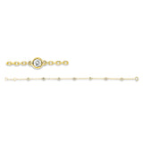 Armband 18 kt GG, mit ZÖ 16,5 cm, 7 Brill. 0,42 ct, TW-pi
