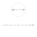 Armband 18 kt WG, mit ZÖ 16 cm + 17 cm, 3 Brill. 0,22 ct, 58 Brill. 0,20 ct, 4 Brill. 0,18 ct, TW-si