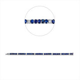 Armband 18 kt WG, 8 Brill. 1,87 ct, TW-si, 37 Saphire 13,16 ct blau