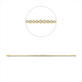 Armband 18 kt GG, 6 Brill. 0,31 ct, TW-si, 4 Brill. 0,32 ct, TW-si, 7 Brill. 0,78 ct, TW-si, 4 Brill. 0,16 ct