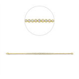 Armband 18 kt GG, 6 Brill. 0,31 ct,4 Brill. 0,32 ct, TW-si, 7 Brill. 0,78 ct, TW-si, 4 Brill. 0,16 ct, TW-si