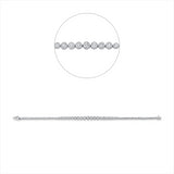 Armband 18 kt WG, 6 Brill. 0,32 ct, TW-si, 4 Brill. 0,33 ct, TW-si, 7 Brill. 0,80 ct, TW-si, 4 Brill. 0,15 ct