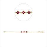 Armband 18 kt GG, 4 Brill. 0,13 ct, TW-si, 12 Rubine 0,64 ct rot