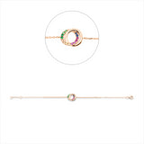 Armband 18 kt RG, 2 Rubine 0,03 ct, 2 Sap 0,04 ct, 2 Sap 0,03 ct pink, 4 Tsav 0,05 ct, 4 Sap 0,06 ct gelb