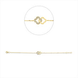 Armband 18 kt GG, Fassung rhodinier, ZÖ 16,5 cm, 15 Brill. 0,07 ct, TW-si