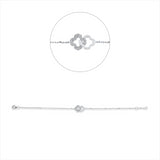 Armband 18 kt WG, mit ZÖ 16,5 cm, 15 Brill. 0,08 ct, TW-si