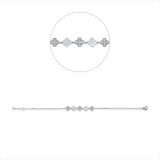 Armband 18 kt WG, mit ZÖ 16,5 cm, 4 Brill. 0,16 ct, TW-si, 8 Brill. 0,27 ct, TW-si, 3 Brill. 0,02 ct, TW-si