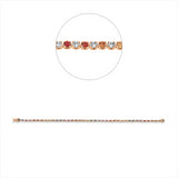 Armband 18 kt RG, 39 Brill. 0,95 ct, TW-si, 39 Saphire 1,08 ct fancy