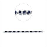 Armband 18 kt WG, 416 Brill. 2,37 ct, TW-si, 29 Saphire 4,98 ct blau