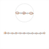 Armband 18 kt, 10 Brill. 1,19 ct, TW-si, 20 Brill. 0,28 ct, 10 Fant-Schl. 5,14 ct, pink, 165 Brill. 1,21 ct, pink
