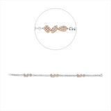 Armband 18 kt WG+RG, 119 Brill. 1,50 ct, TW-si