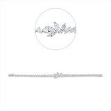 Armband 18 kt WG, 20 Tropfen 2,17 ct, TW-si, 2 Nav. 0,74 ct, TW-si, 29 Nav. 3,09 ct, TW-si