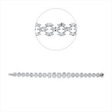 Armband 18 kt WG, 5 Nav. 1,38 ct, F-si, 58 Nav. 8,24 ct, F-si