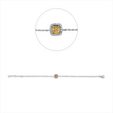 Armband 18 kt WG+GG, mit ZÖ 15cm, 16,5cm, 20 Brill. 0,09 ct, TW-si, 1 Cushion 0,36 ct, gelb