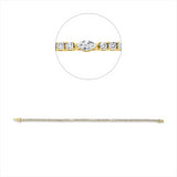 Armband 18 kt GG, 3 Nav. 0,43 ct, TW-si, 67 Brill. 2,36 ct, TW-si