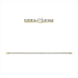 Armband 18 kt GG, 3 Tropfen 0,48 ct, TW-si, 69 Brill. 2,83 ct, TW-si