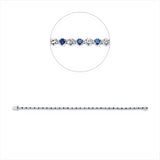 Armband 18 kt WG, 31 Saphire 1,29 ct weiß, 32 Saphire 1,26 ct blau