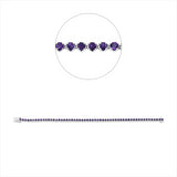 Armband 18 kt WG, 56 Amethyste 2,62 ct lila